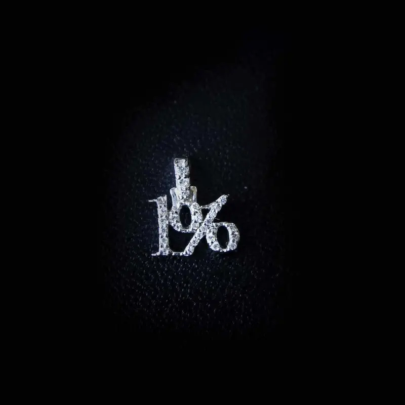 1% Symbol Pendant In White Gold With Vs Diamond Setting 1