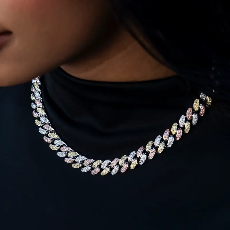 12Mm Diamond-Encrusted Cuban Link Chain – Yellow, Rose, Or White Gold 1