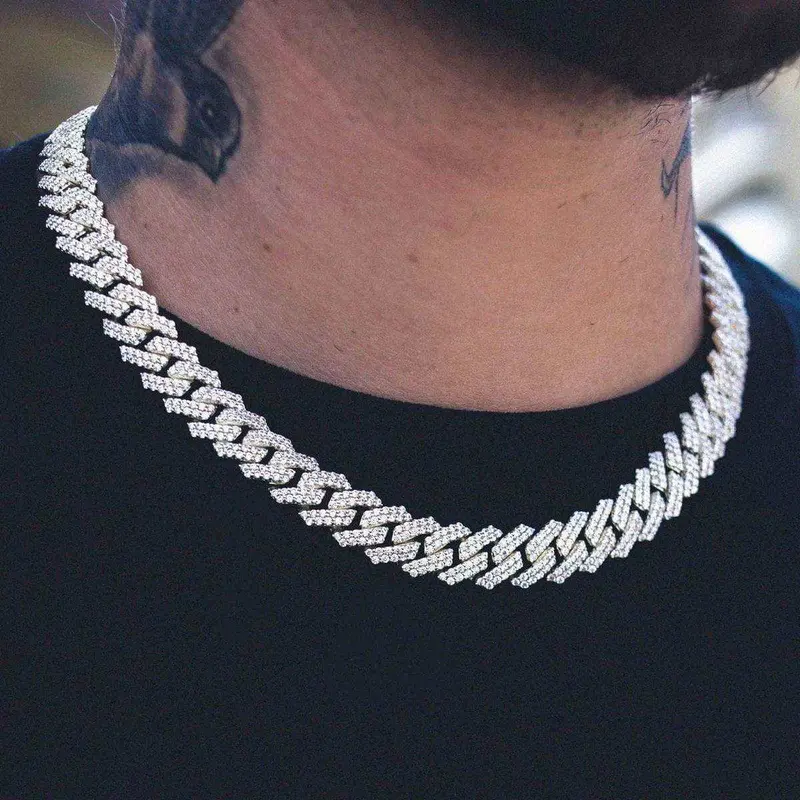 12Mm Diamond Prong Link Chain – Yellow Gold 2