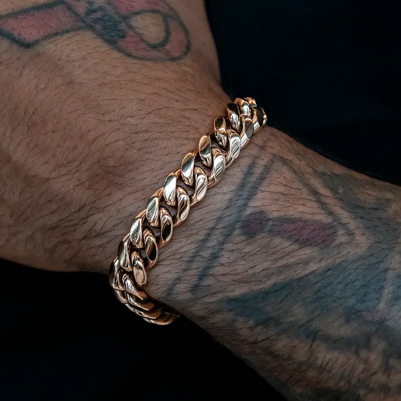 12Mm Rose Gold Cuban Link Bracelet – Signature Style 1