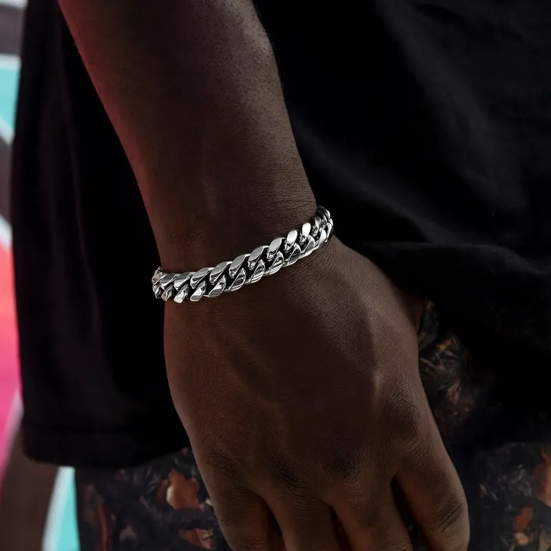 12Mm Signature Cuban Link Bracelet In 14K White Gold 1