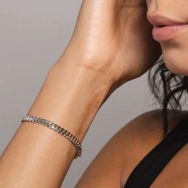 14K White Gold Cuban Link Bracelet – 5Mm 1
