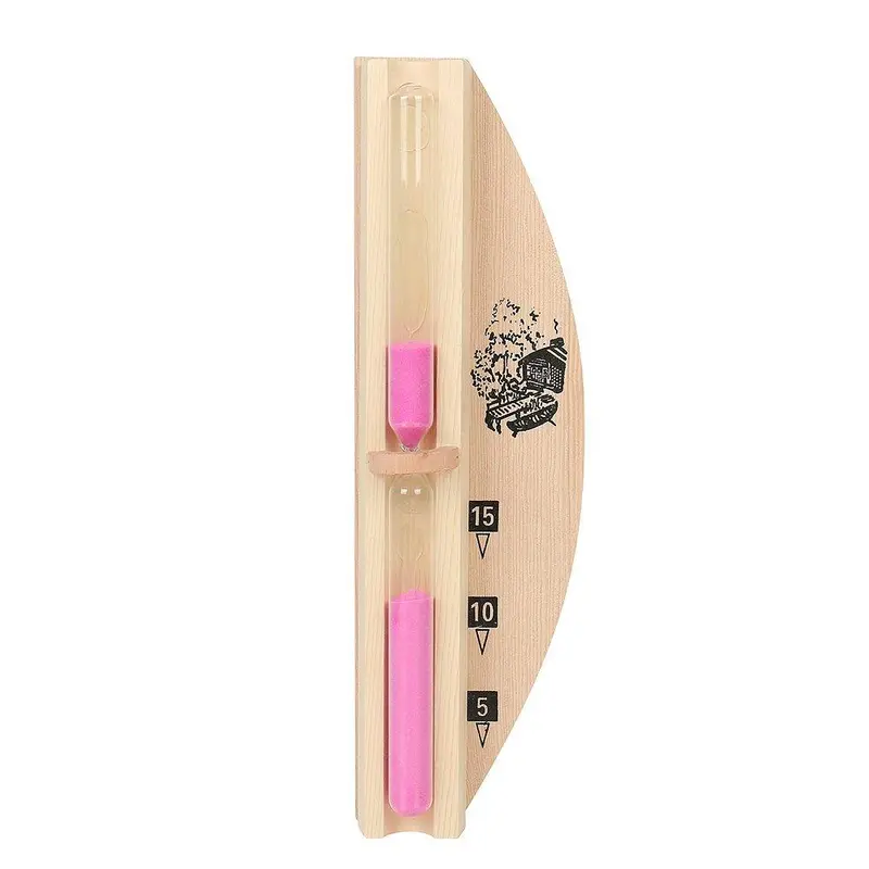 15-Minute Wooden Sauna Hourglass Timer – Natural Bamboo Sand Timer For Steam Room Or Wellness Sessions 1
