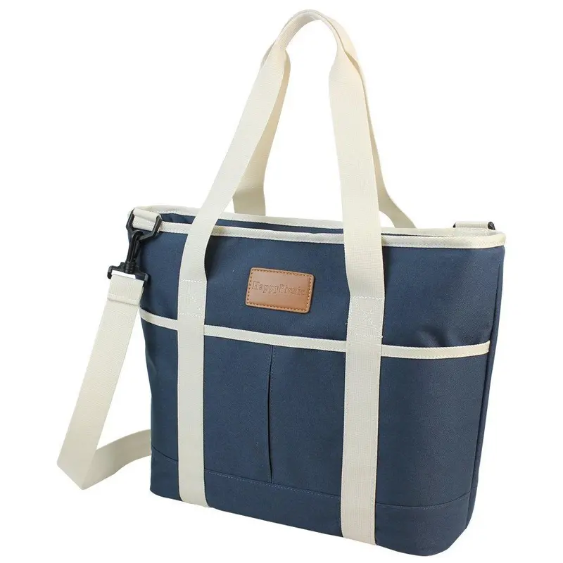 16L Insulated Waterproof Cooler Bag – Collapsible Thermal Picnic Tote (25-Can Capacity), Navy Blue 1