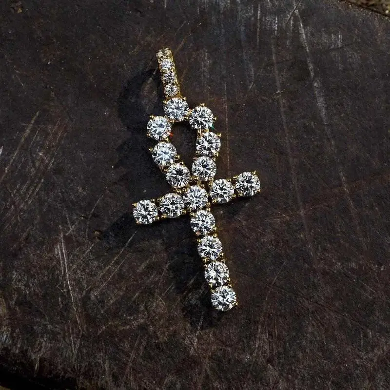 18K Gold-Vermeil Ankh Cross Pendant – Egyptian Symbol Jewelry 1