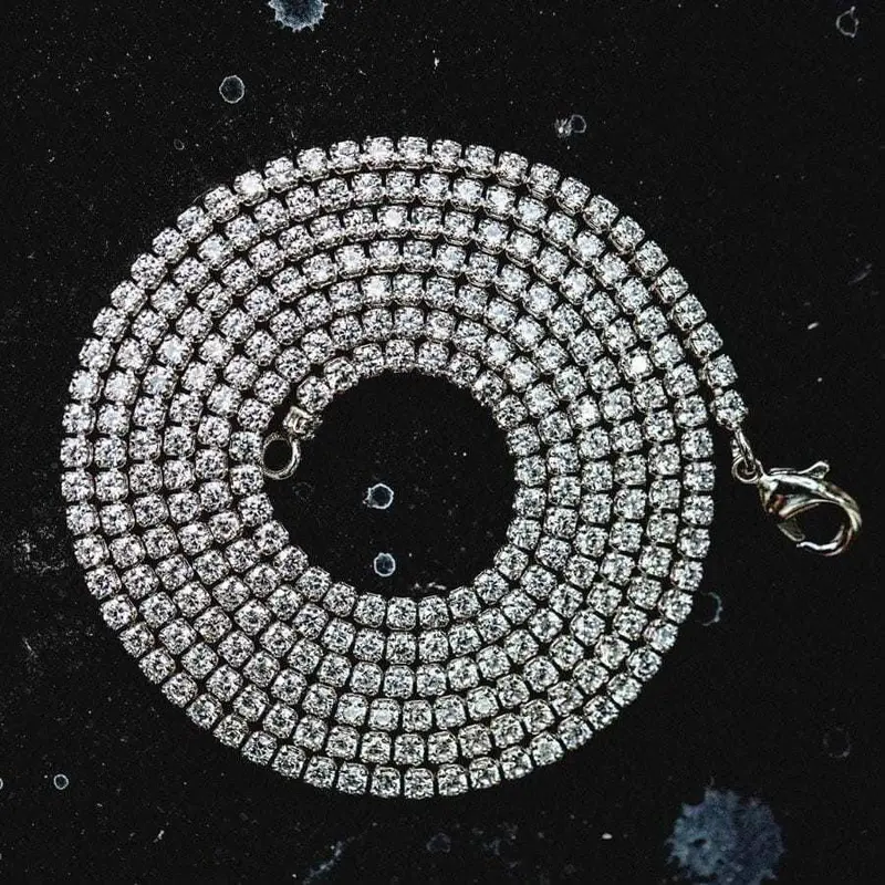 20-Inch Micro Tennis Necklace In 14K White Gold 1