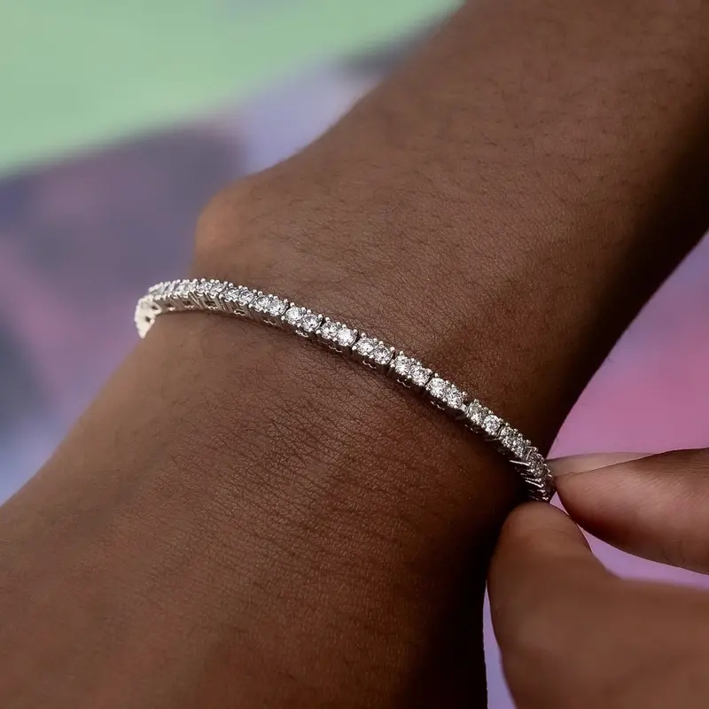 2Mm White Gold Diamond Tennis Bracelet 1
