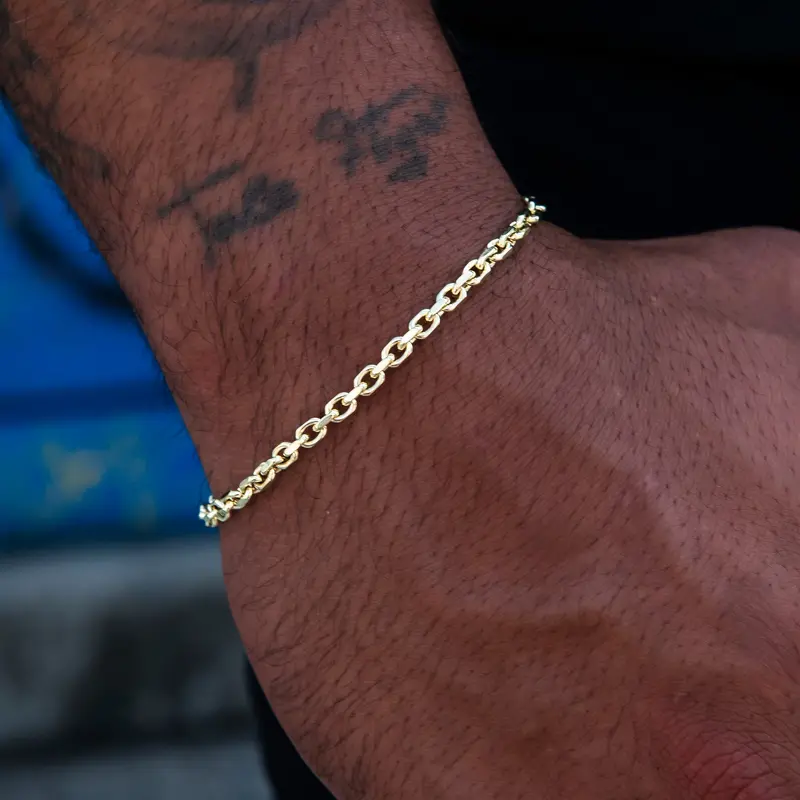 3.6Mm Open Box Bracelet In 14K Yellow Gold 1