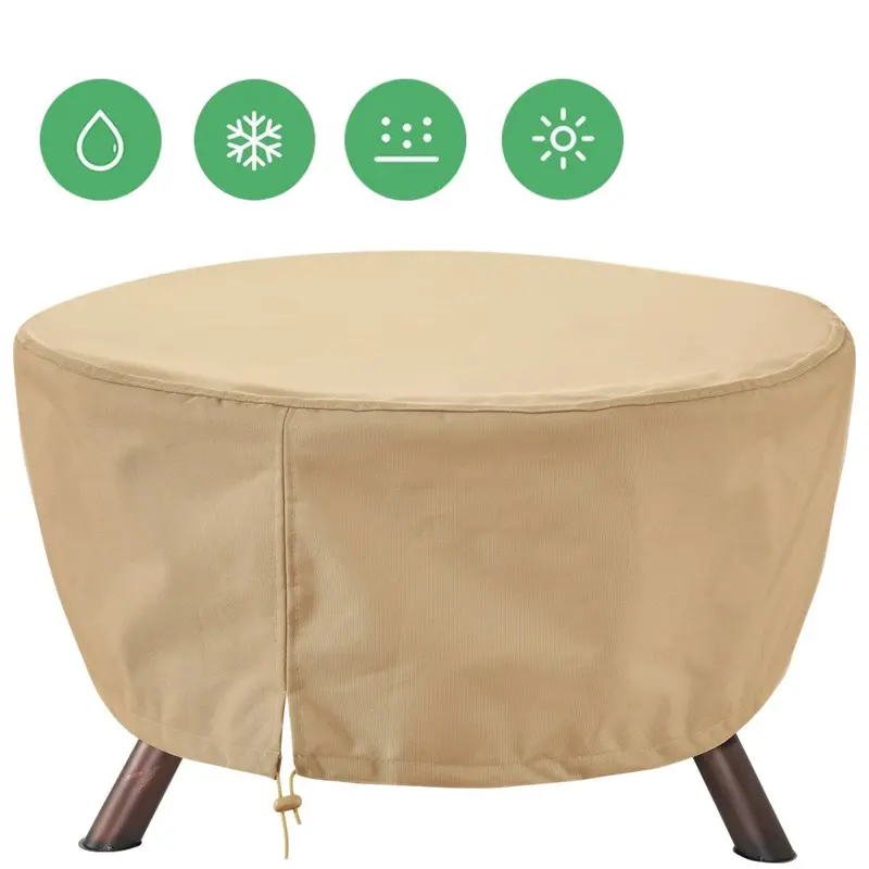 30-Inch Round Waterproof Fire Pit Cover – Heavy-Duty Patio Heater And Outdoor Fire Feature Protector 1