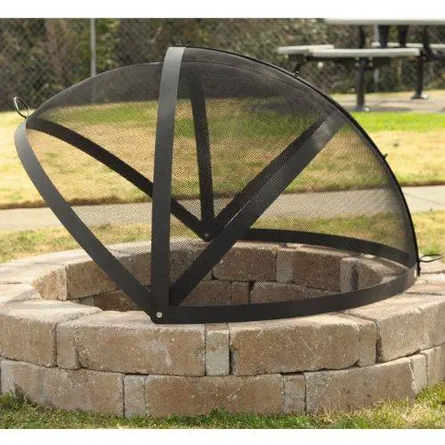 32-Inch Fire Pit Spark Screen With Easy-Lift Handle And Heat-Resistant Frame 1