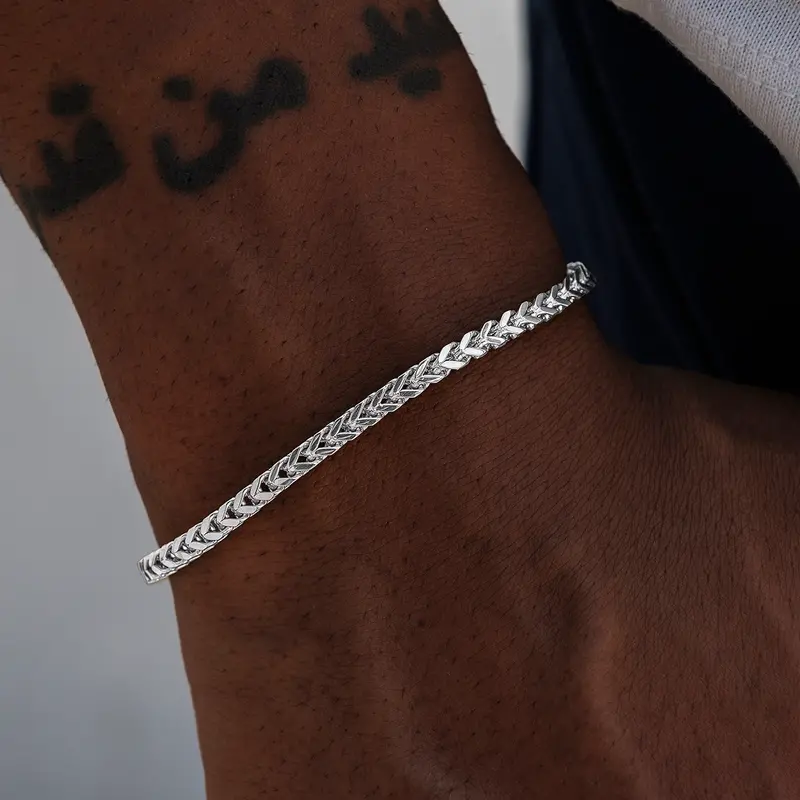 3Mm Franco Link Bracelet In 14K White Gold 1