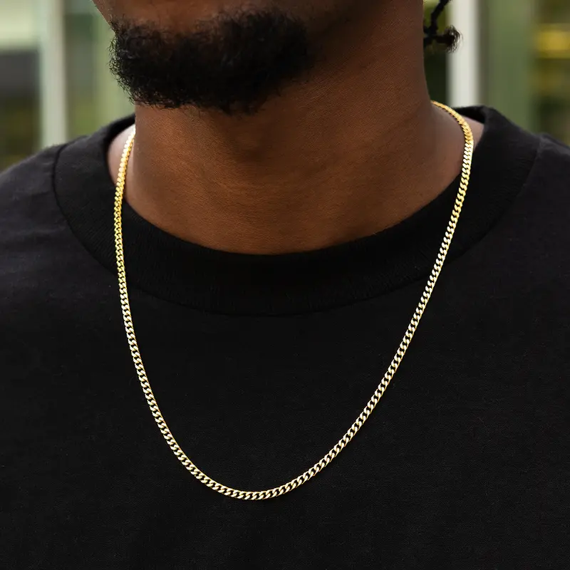 3Mm Yellow Gold Gld Micro Cuban Chain 1