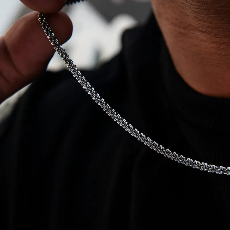 4Mm Black Diamond Cut Popcorn Chain 1