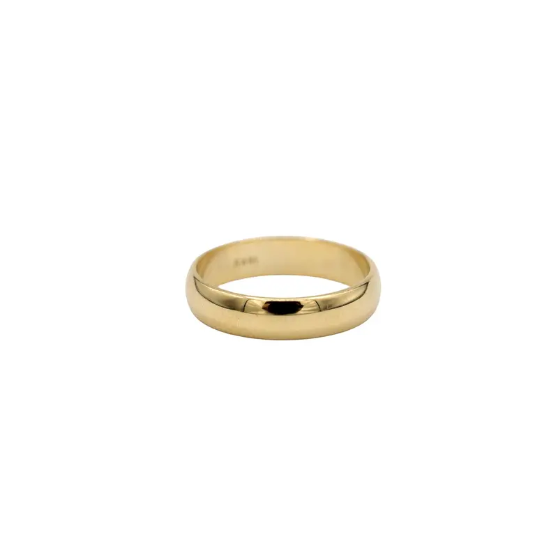 4Mm High-Polish Solid Gold Band Ring – Smooth Rounded Design 1