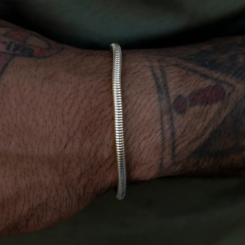 4Mm Snake Chain Bracelet – White Gold 1