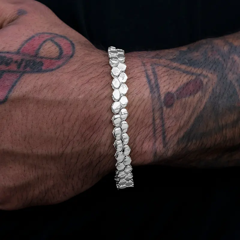 4Mm White Gold Flat Snake Link Bracelet – Polished Finish 1