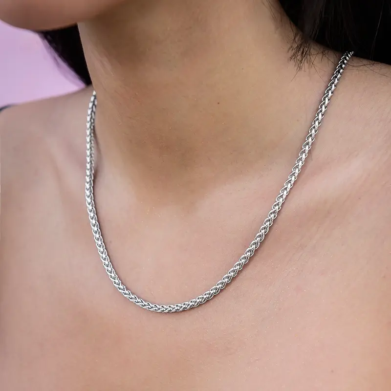 4Mm White Gold Palm Chain 1