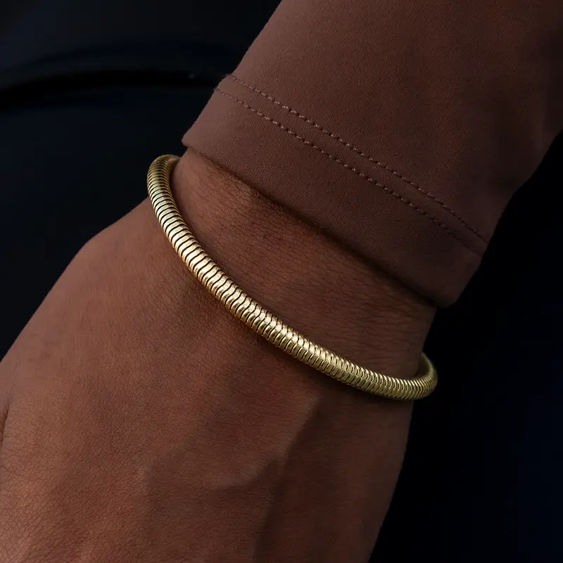 4Mm Yellow Gold Snake Chain Bracelet 1