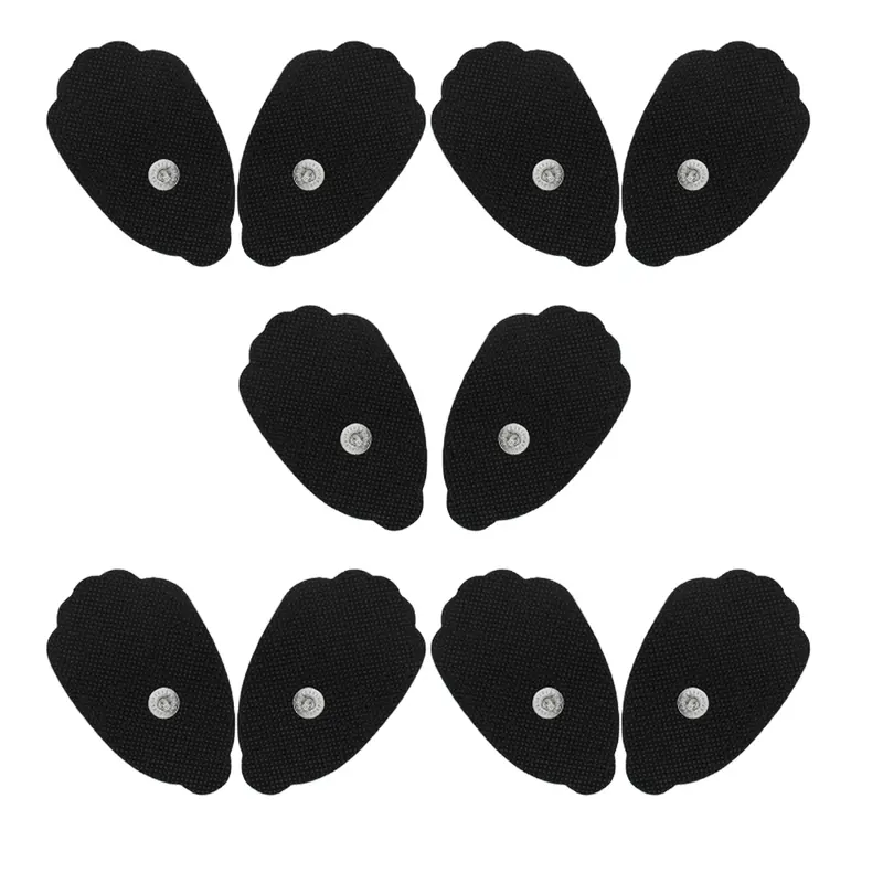 5-Pair (10-Pack) Latex-Free Black Tens Electrode Pads – Snap-On, Medical Grade 1