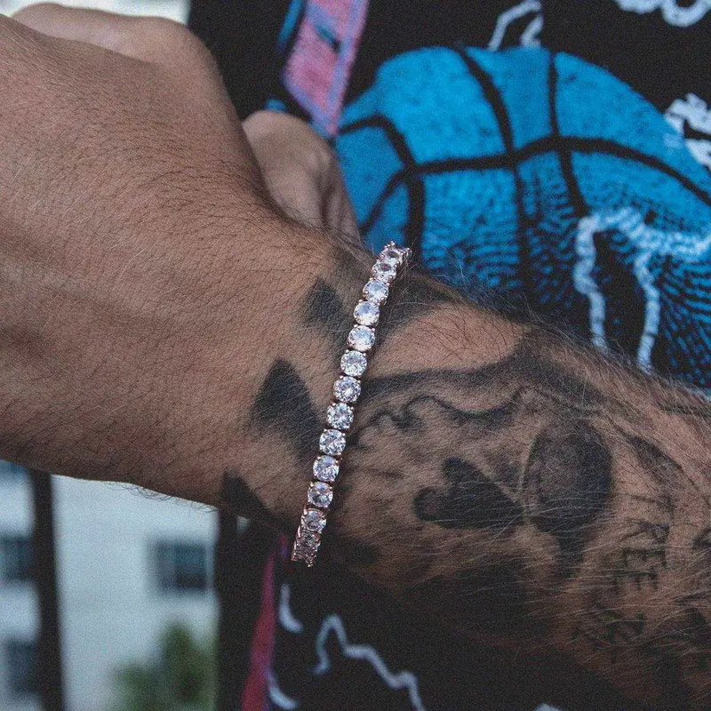 5Mm Diamond Tennis Bracelet In Rose Gold Tone 1