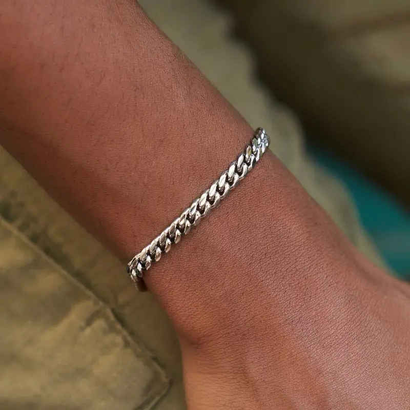 5Mm Miami Cuban Bracelet In 14K White Gold 1