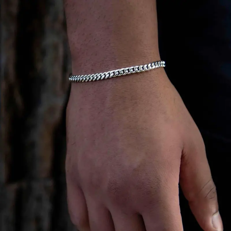 5Mm Miami Cuban Bracelet In 14K White Gold 1