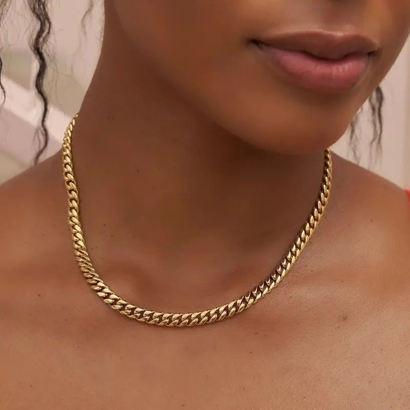 5Mm Yellow Gold Miami Cuban Necklace 1