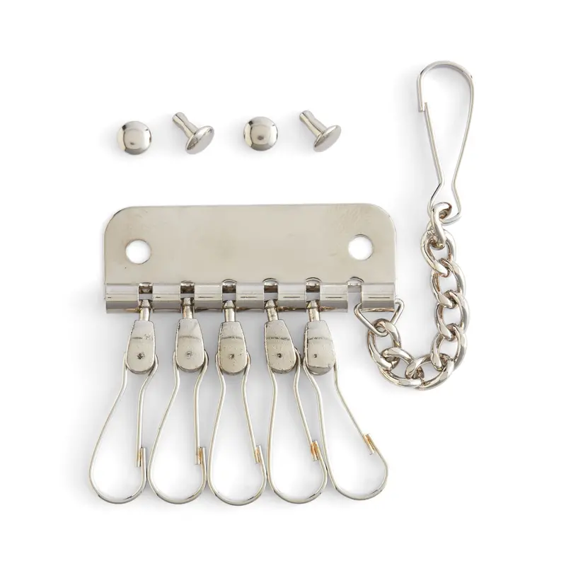 6-Hook Key Organizer Plate With Detachable Chain Accessory 1