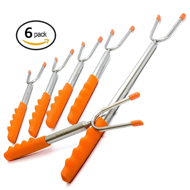 6-Piece Extendable Marshmallow Roasting Sticks – 45" Stainless Steel Telescoping Skewers For Camping & Backyard Cooking 1
