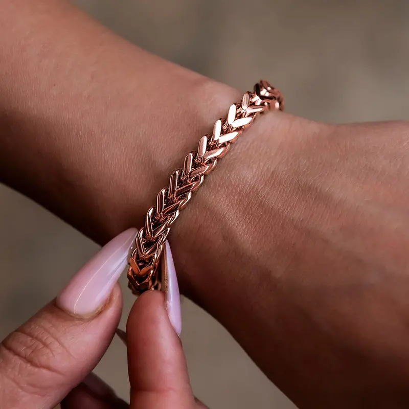 6Mm Franco Bracelet In Rose Gold Plated Sterling Silver 1