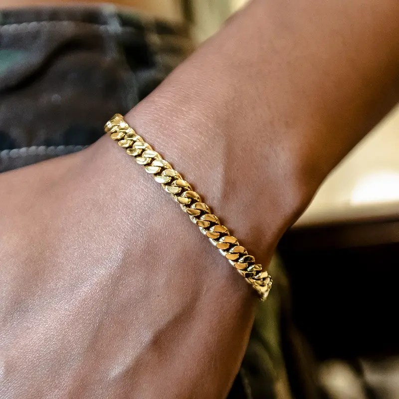 6Mm Miami-Style Cuban Bracelet In Yellow Gold 1