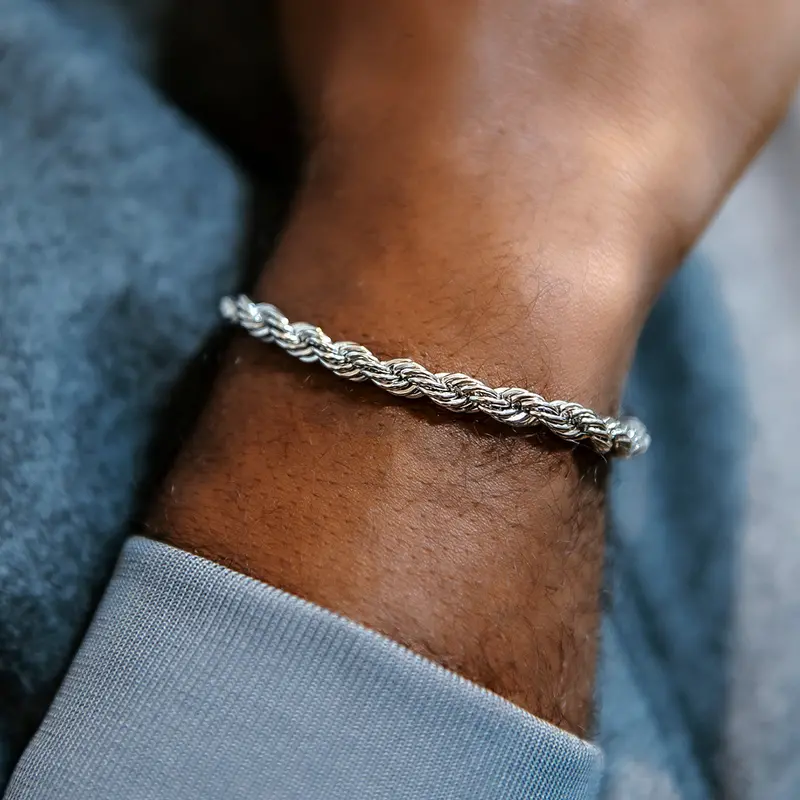 6Mm Rope-Style Bracelet In 14K White Gold 1