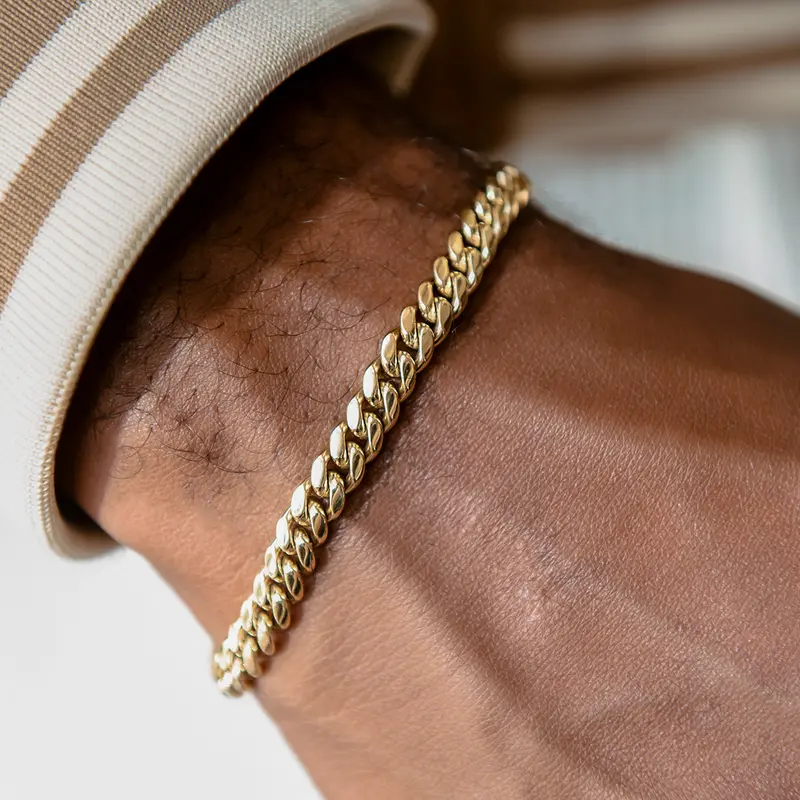 6Mm Yellow Gold Miami Cuban Bracelet 1