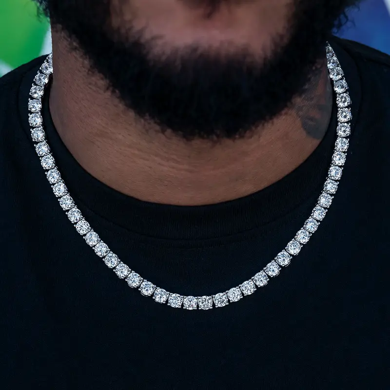 7Mm Diamond Tennis Chain – White Gold Classic Design 1