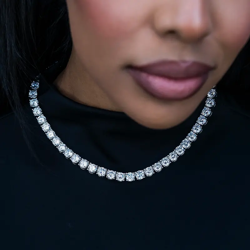 7Mm Diamond Tennis Necklace – White Gold 1