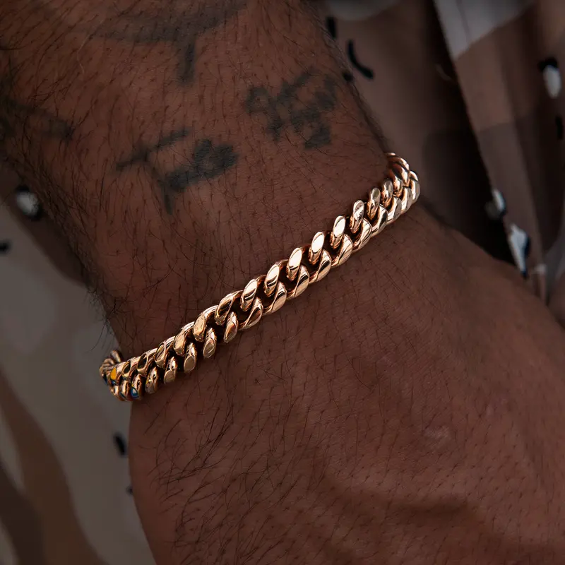 8Mm Miami Cuban Bracelet In Rose Gold 1