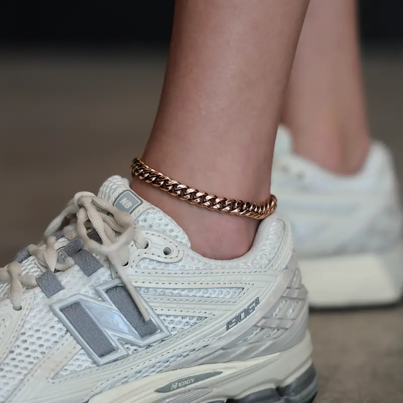 8Mm Rose Gold Miami Cuban Anklet 1