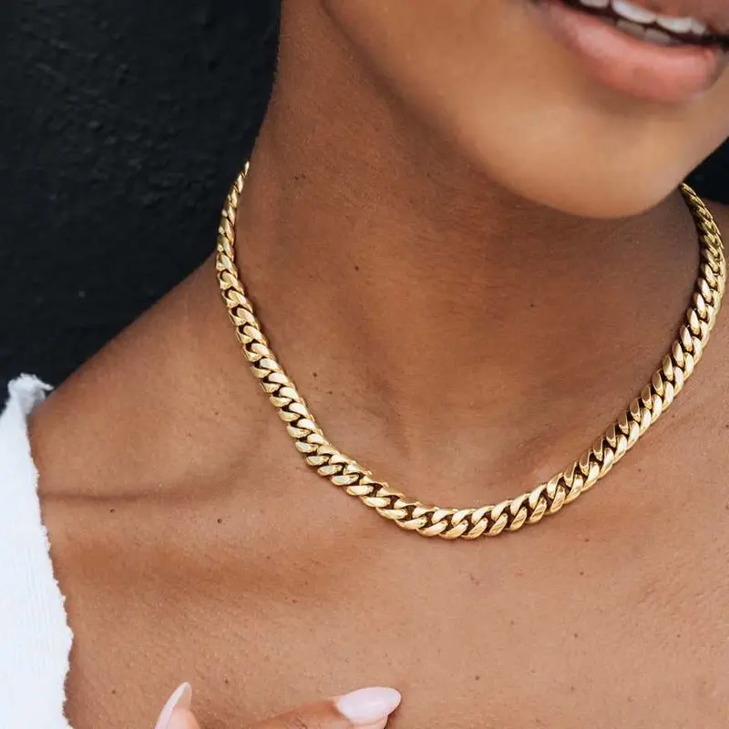 8Mm Yellow Gold Miami Cuban Link Necklace 1