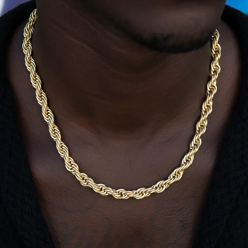 8Mm Yellow Gold Rope Chain – Sleek & Durable Jewelry Link 1