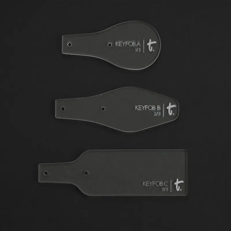 Acrylic Key Fob Template Set – 3-Pack For Leather Crafting 1