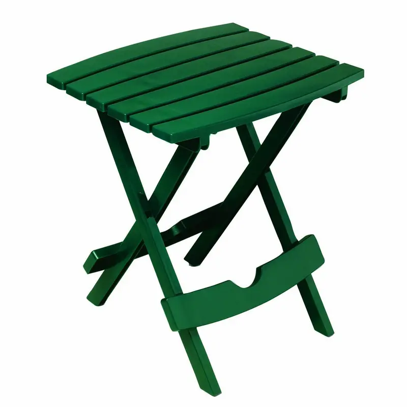 Adams Manufacturing Quik-Fold Plastic Side Table – Hunter Green, Portable Folding Design 1