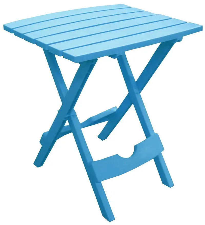 Adams Manufacturing Quik-Fold Pool-Side Table – Blue Plastic, 5.5" Height 1