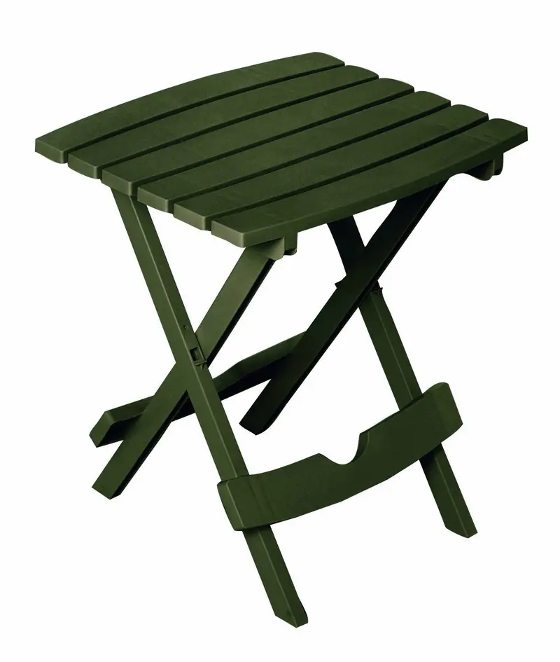 Adams Quik-Fold Plastic Side Table – Earth Brown Lightweight Folding Table For Patios And Decks 1
