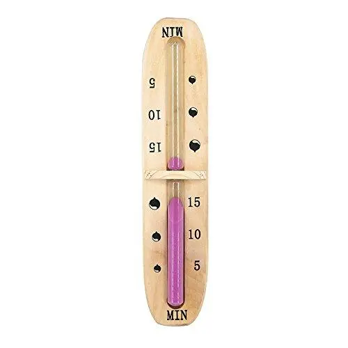 Aleko Wz05A Wall-Mounted Sauna Timer – Handcrafted Finnish Pine Sand Clock (15-Minute Duration) 1