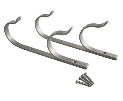 Aluminum Pool Pole Hanger Hook Kit With Mounting Screws For Nets And Brushes 1