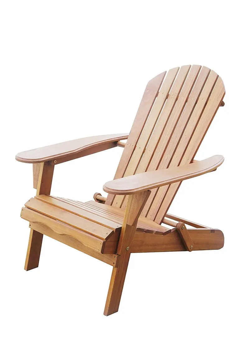 Amayo Home Foldable Eucalyptus Adirondack Chair – Natural Wood Finish, Ergonomic & Portable Design 1
