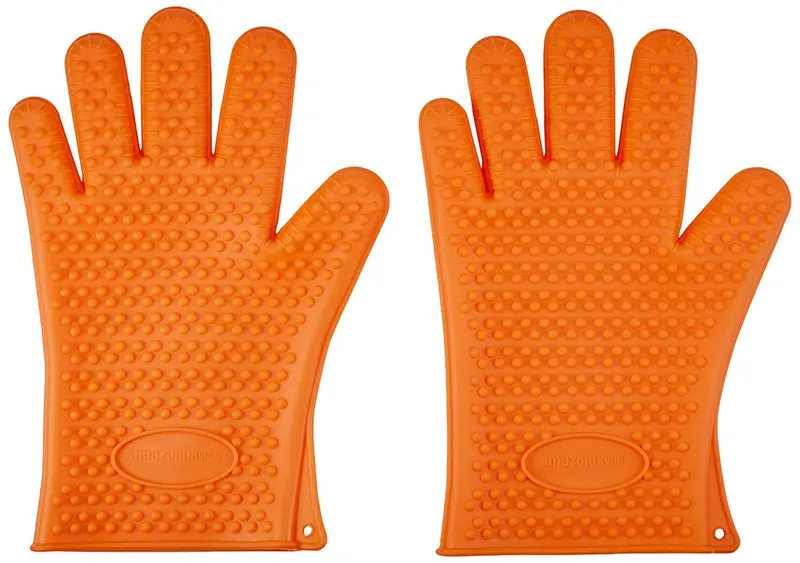 Amazonbasics Silicone Bbq Oven Gloves – Heat-Resistant, Non-Slip Grip (One Pair) 1