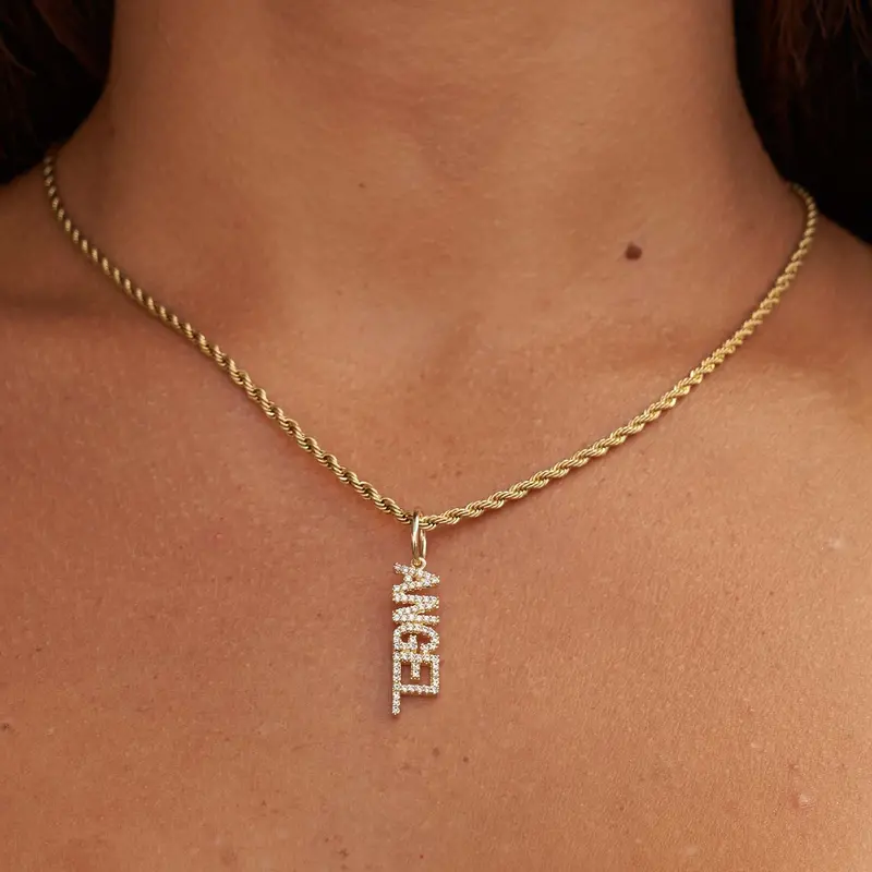 'Angel' Symbol Pendant In Yellow Gold 1