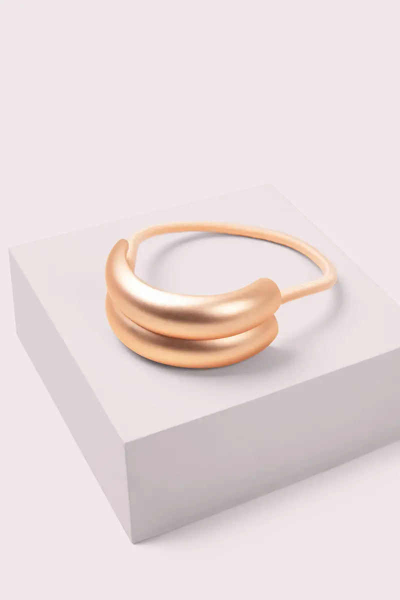 Arched Double-Cuff Metallic Hair Tie 1