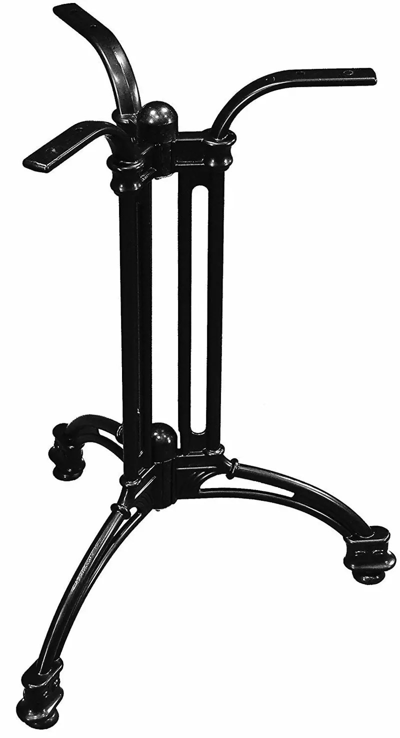 Atc Andalusia Black Cast-Aluminum 3-Leg Table Base – 30" × 30" × 27.5" 1